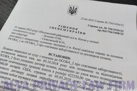 решение суда о взыскании долга